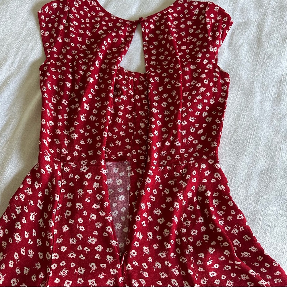 Reformation Red Floral Mini Dress - Picture 6 of 11